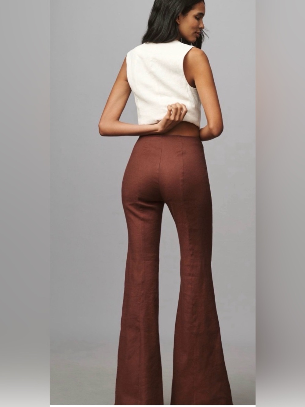 NWT Anthropologie High-Rise Flare Pants Brown.
Sz 8. Orig $138